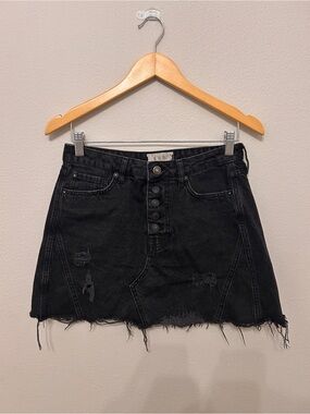 We The Free Distressed Denim Mini Skirt